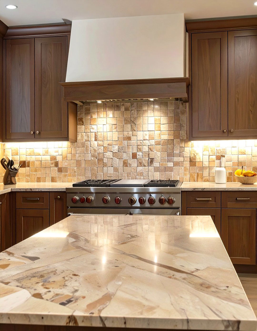 Natural Stone Mosaic Kitchen Tiles - 30 modern kitchen tiles design ideas