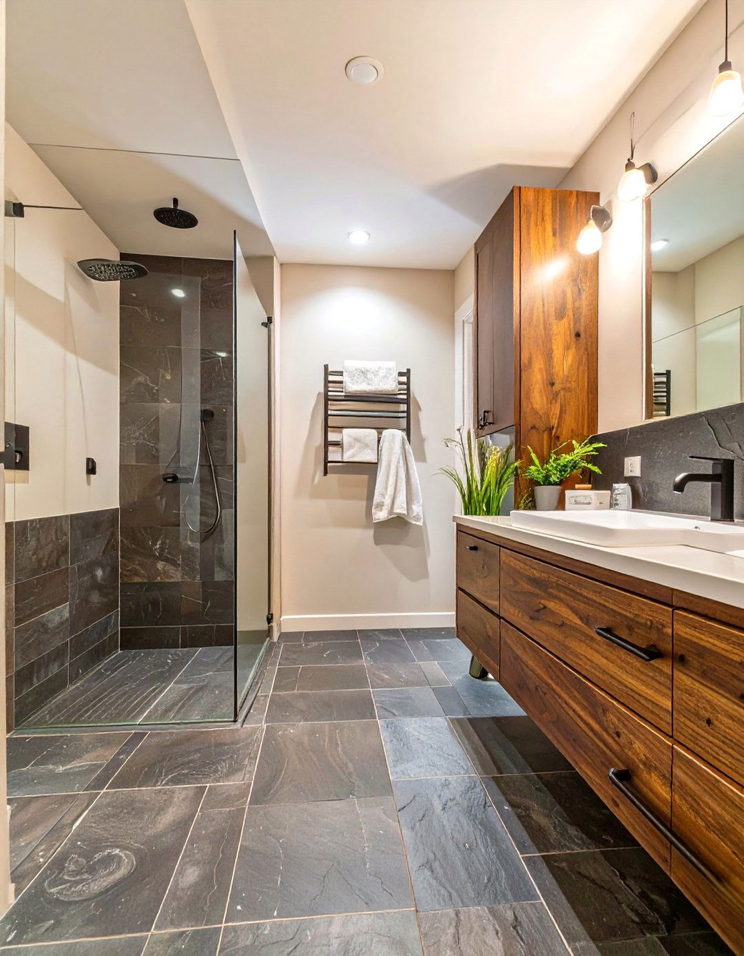 Natural Stone Slate Bathroom Tiles - 30 bathroom tiling ideas