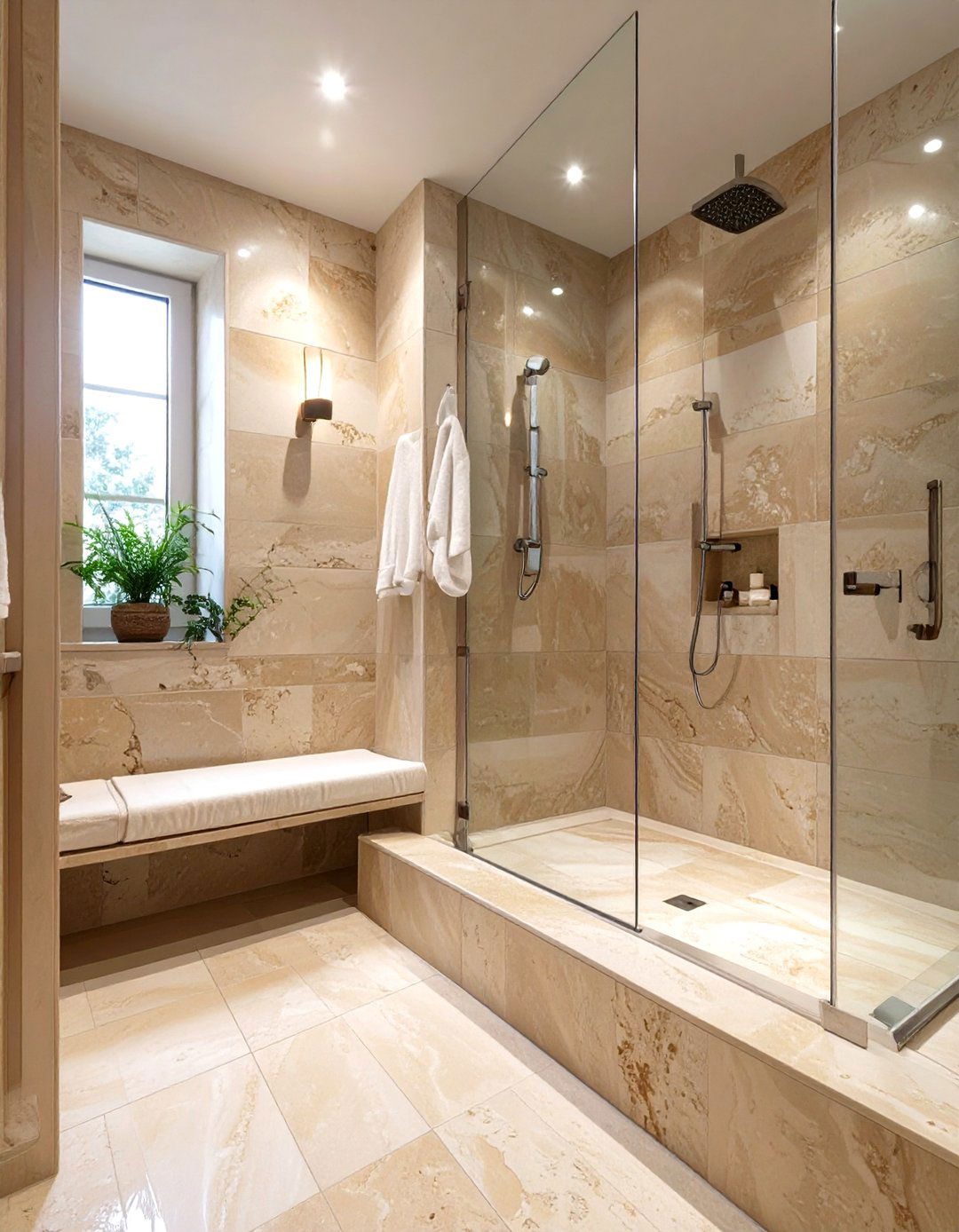 Natural Stone Spa Bathroom - 30 neutral bathroom ideas