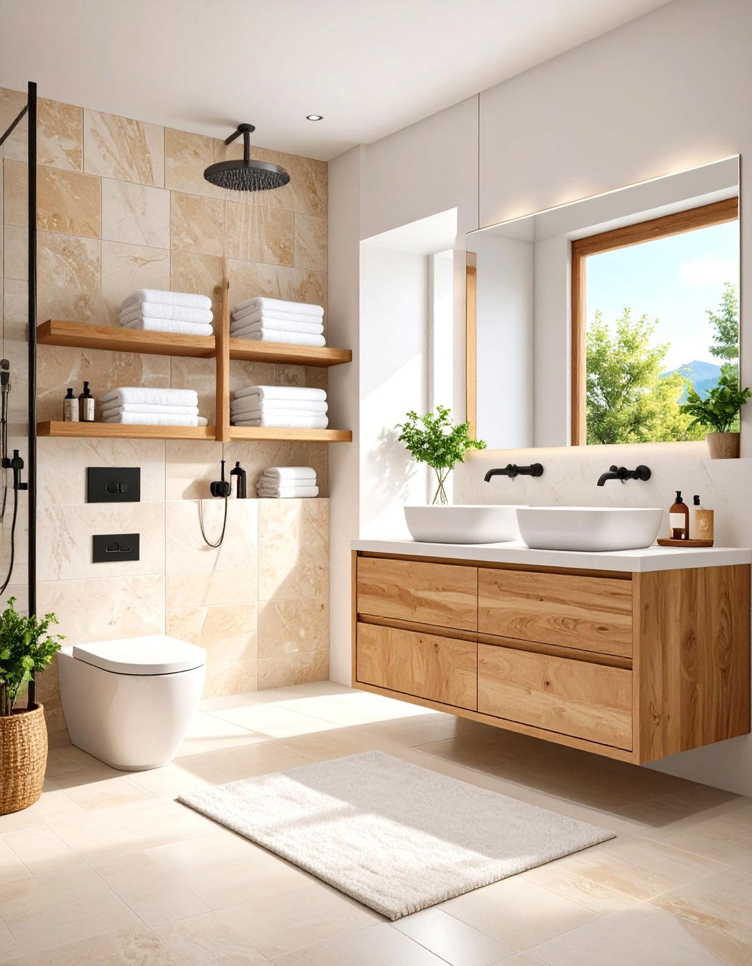 Natural Stone Spa Inspired Bathroom - 30 50 small bathroom ideas with shower and toilet