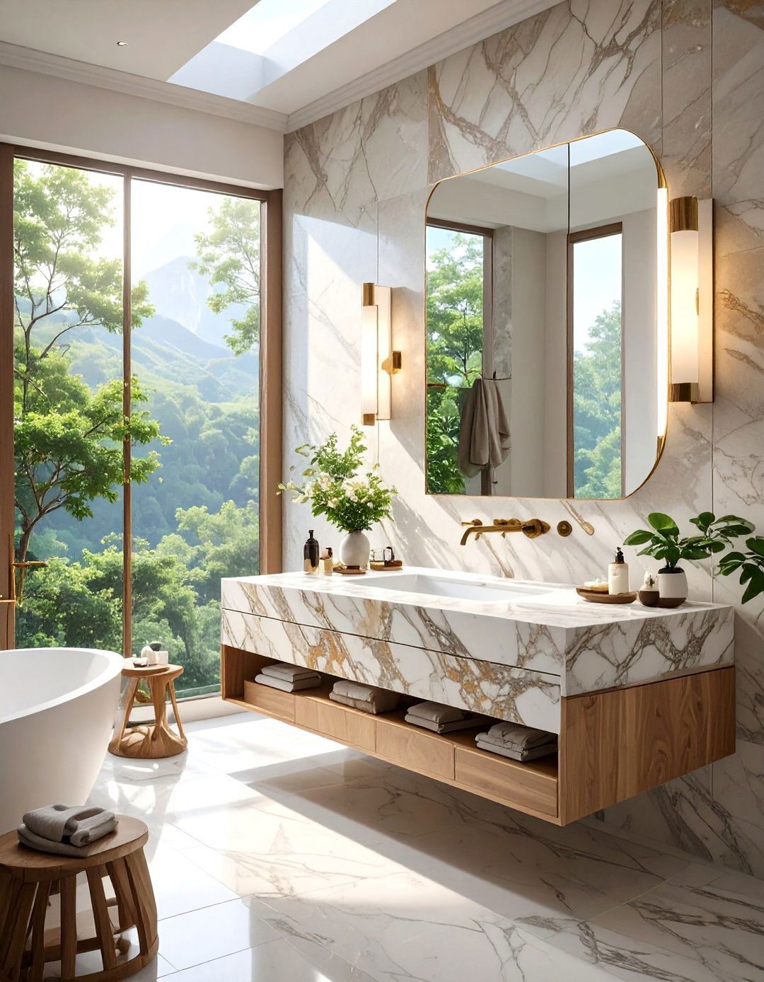 Natural Stone Statement Bathroom - 30 bathroom furniture ideas