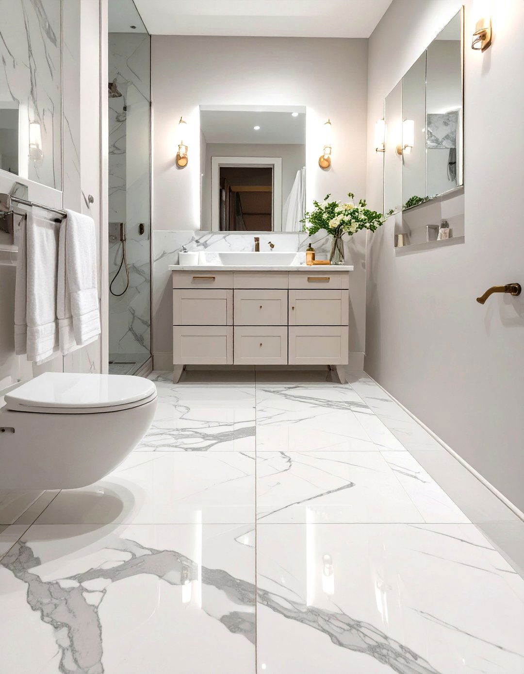 Natural Stone Tile Flooring - 30 small bathroom bathroom flooring ideas