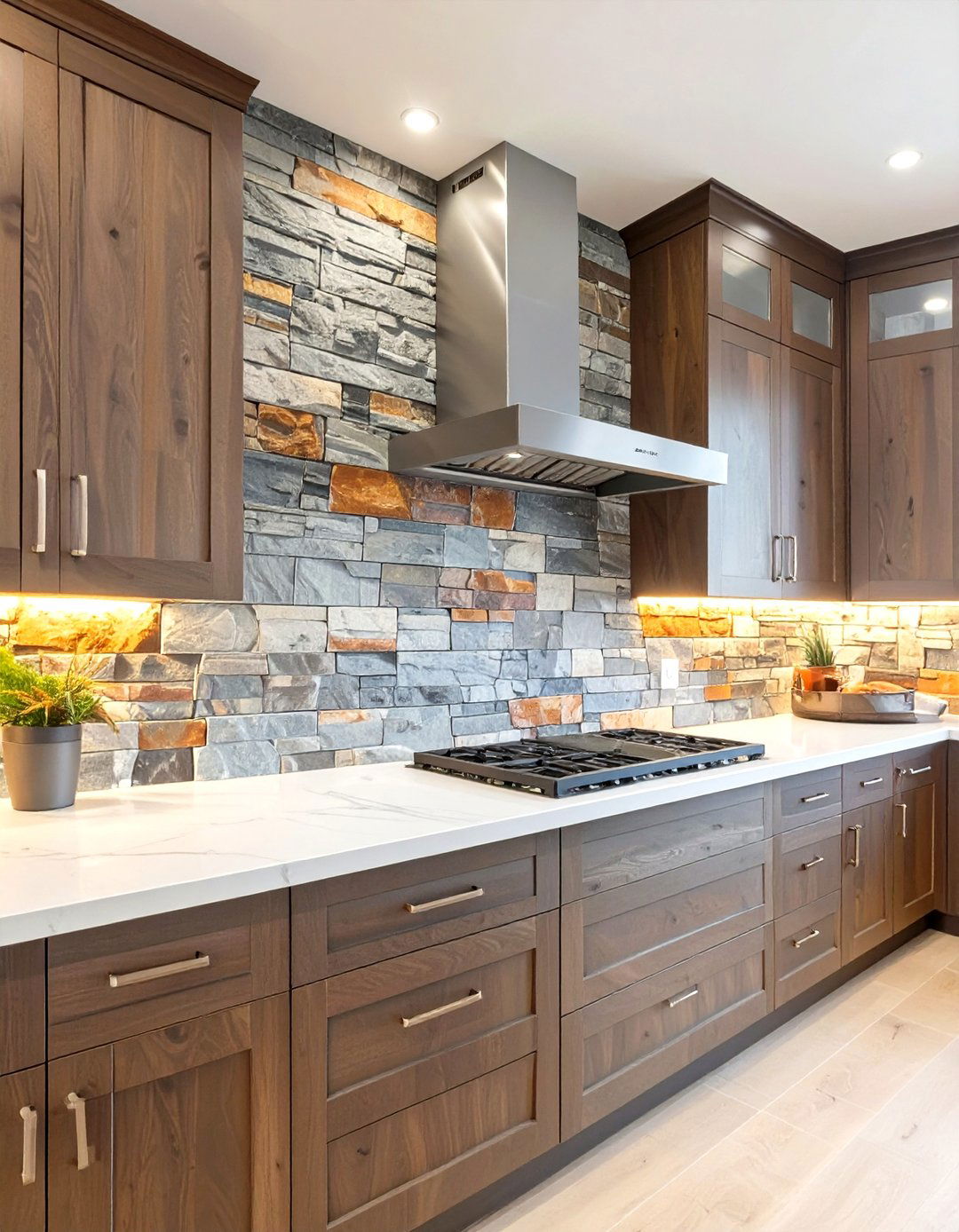 Natural Stone Veneer Backsplash - 30 diy backsplash ideas