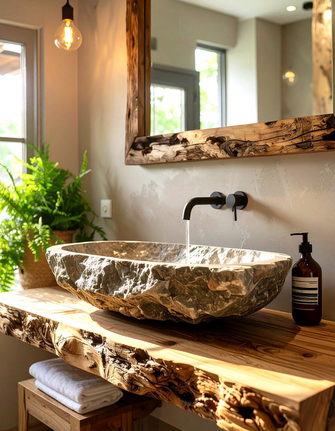 Natural Stone Vessel Sink Half Bathroom - 30 half bathroom decor ideas