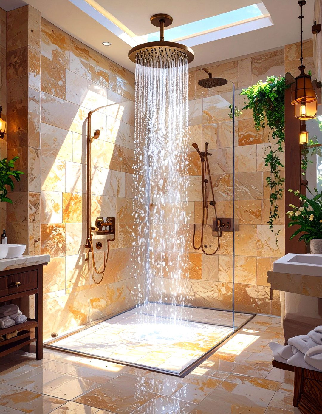 Natural Stone Walk In Shower - 30 master bathroom walk in shower tile ideas