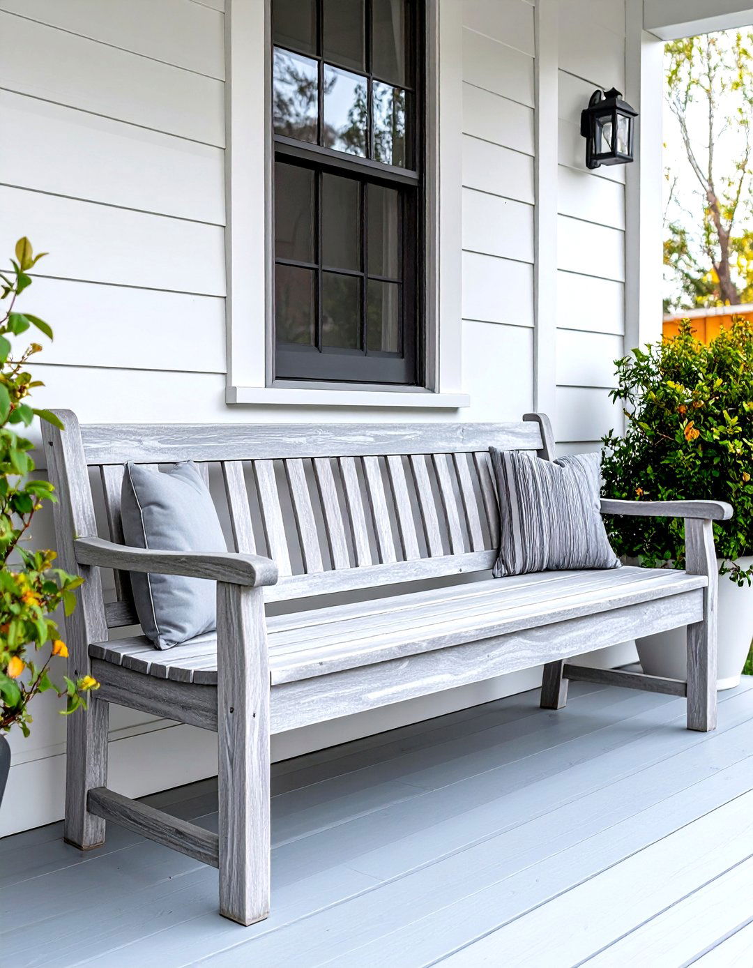 Natural Teak Bench - 30 porch furniture ideas