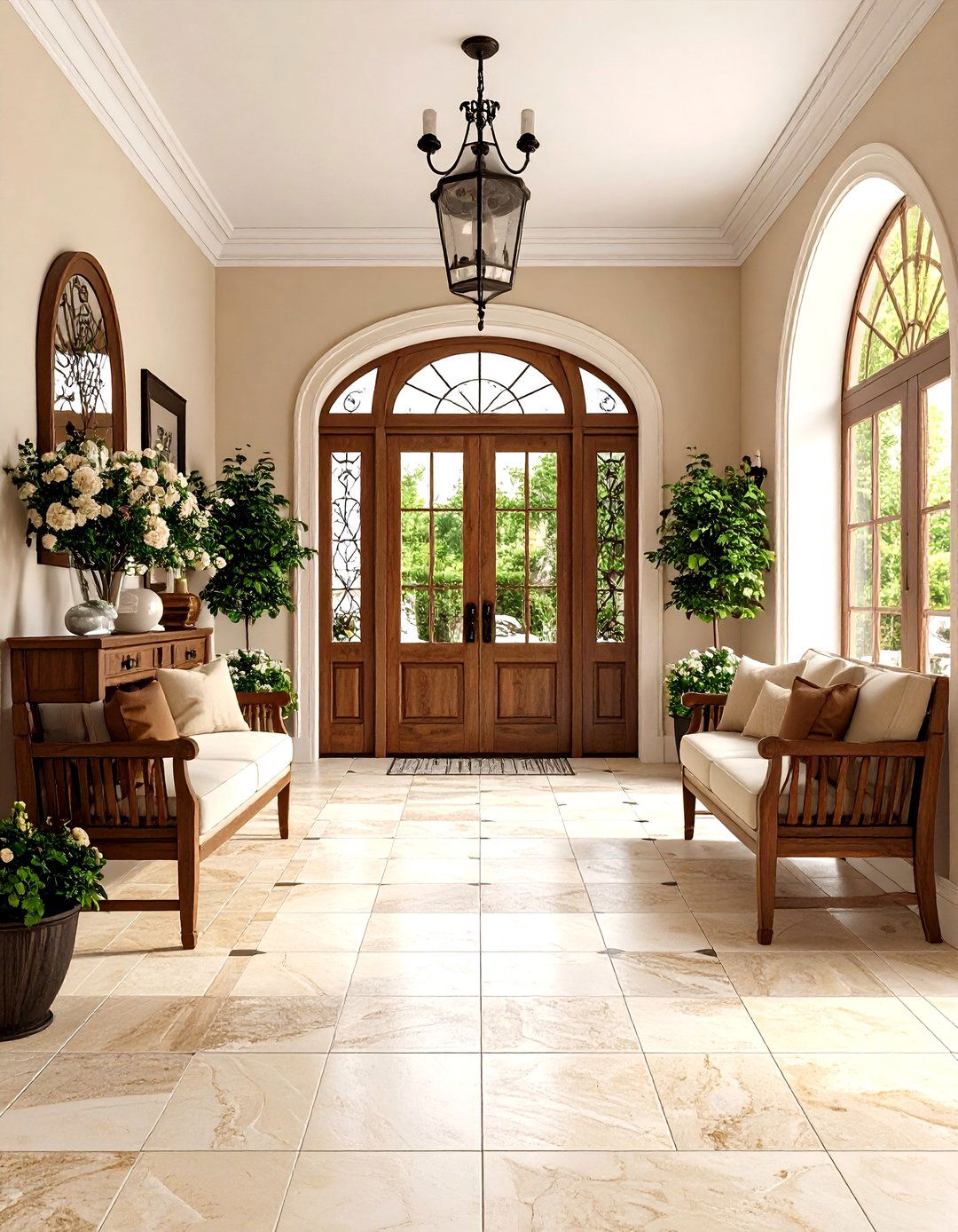 Natural Travertine Entryway Tile - 30 entryway tile ideas