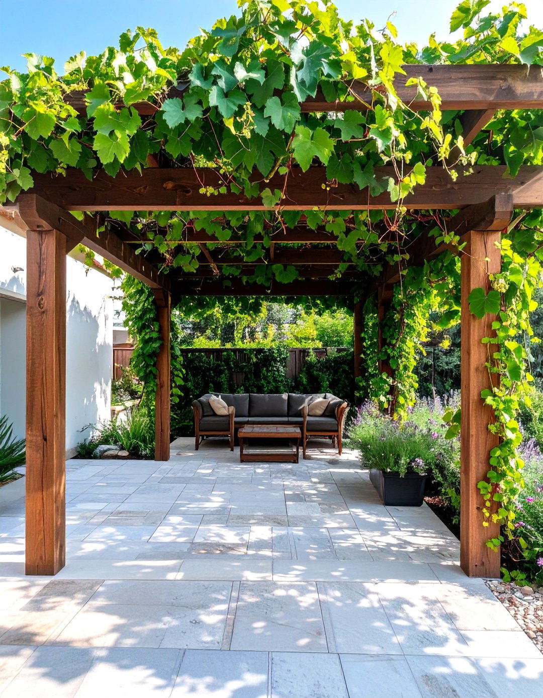 Natural Vine Canopy - 30 cheap patio cover ideas