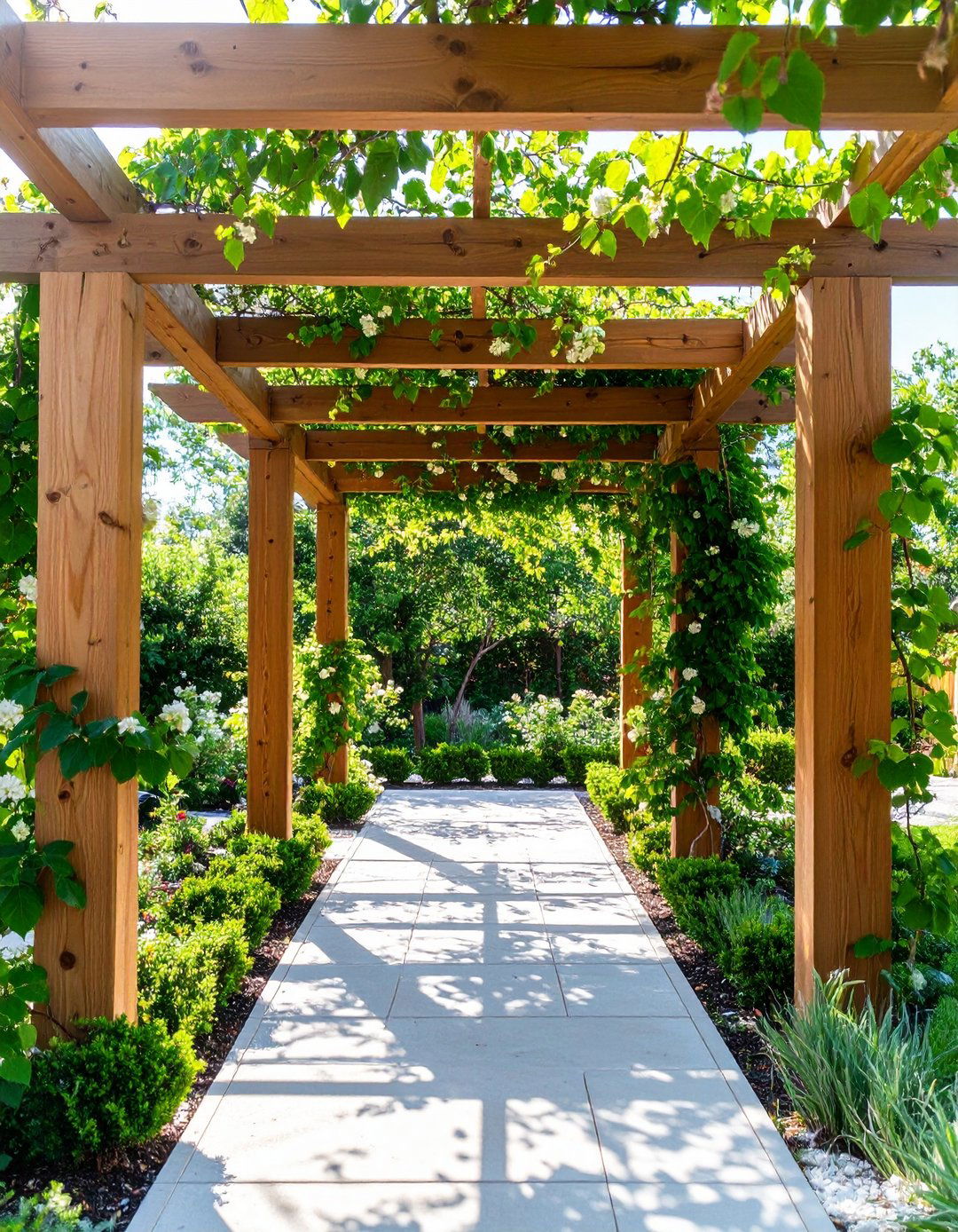 Natural Vine Covered Pergola - 30 budget diy backyard shade ideas