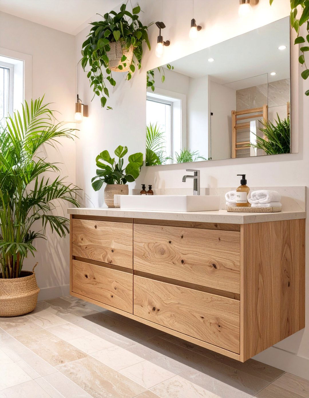 Natural Wood Bathroom Cabinet - 30 bathroom storage cabinet ideas