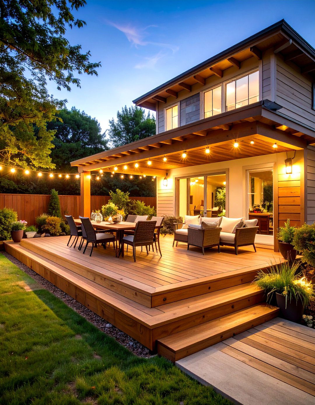 Natural Wood Decking - 30 backyard floor ideas