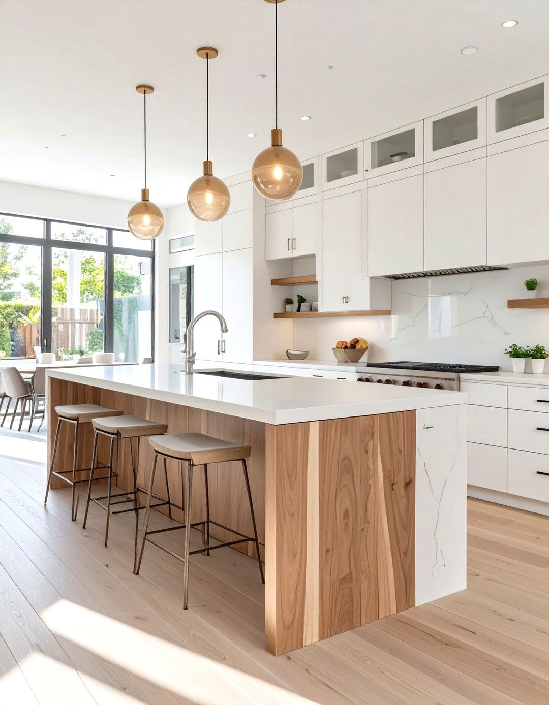 Natural Wood and White Kitchen - 30 contemporary kitchen ideas