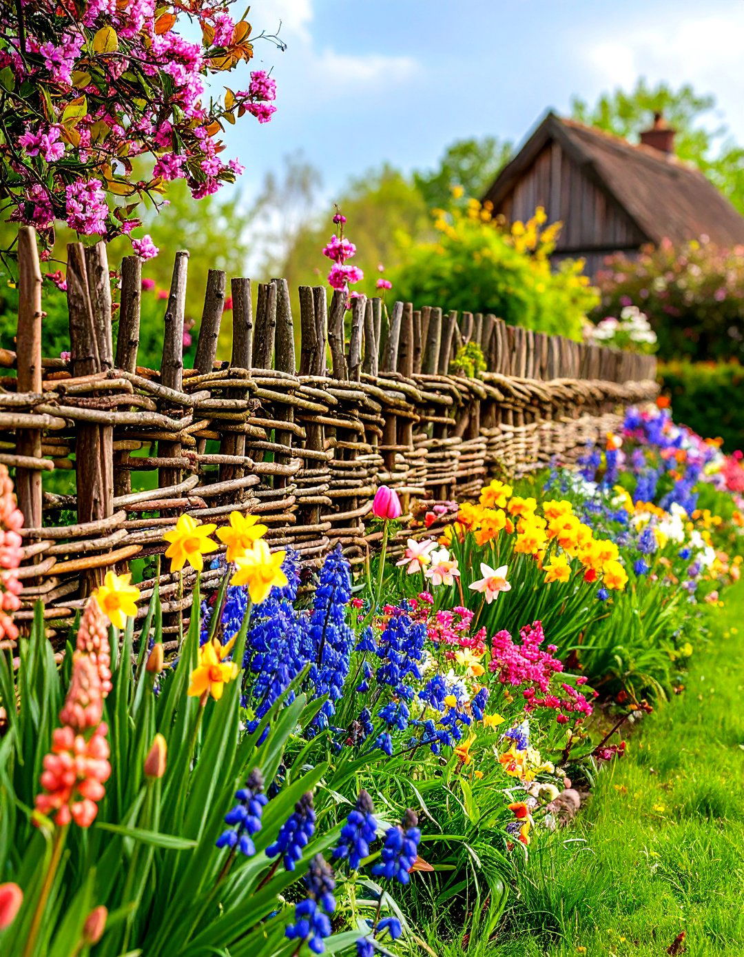 Natural Woven Wattle Fence - 30 front yard fence ideas