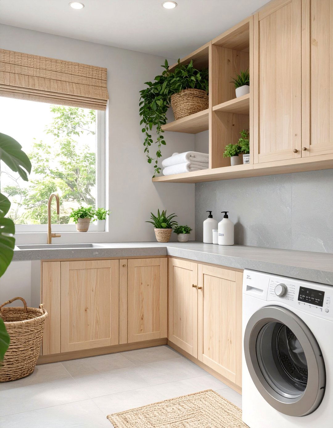 Natural Zen Laundry Room Retreat - 30 ai laundry room design ideas