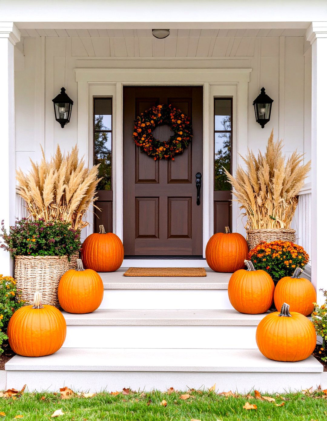 Natural and Neutral Front Porch - 30 front porch fall decorating ideas