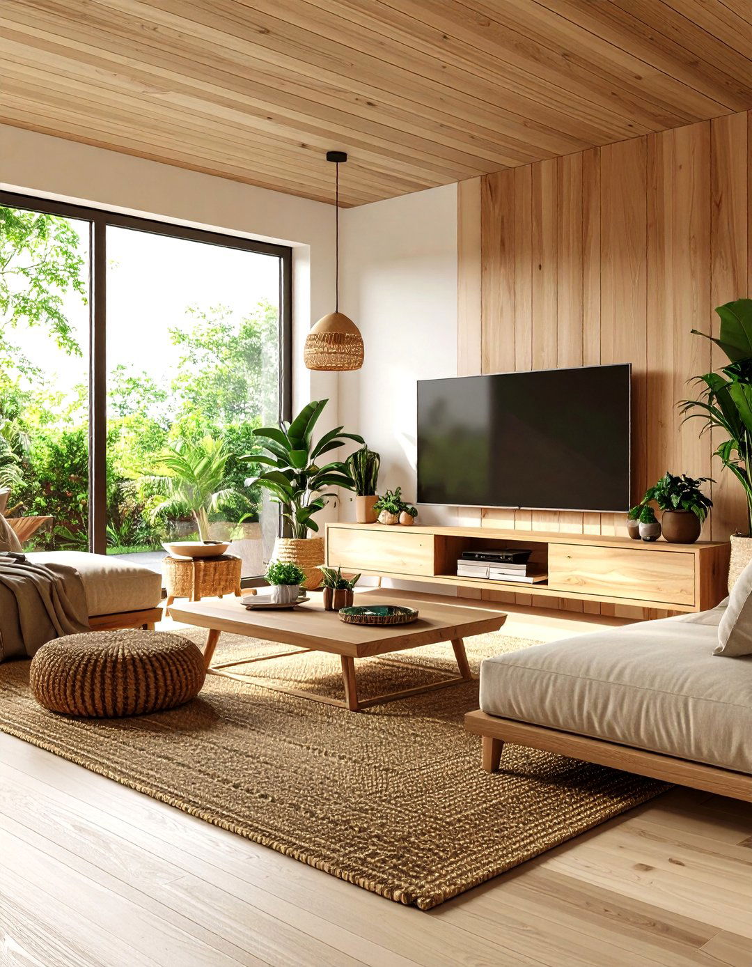 Natural and Organic Family Room - 30 family room ideas with tv