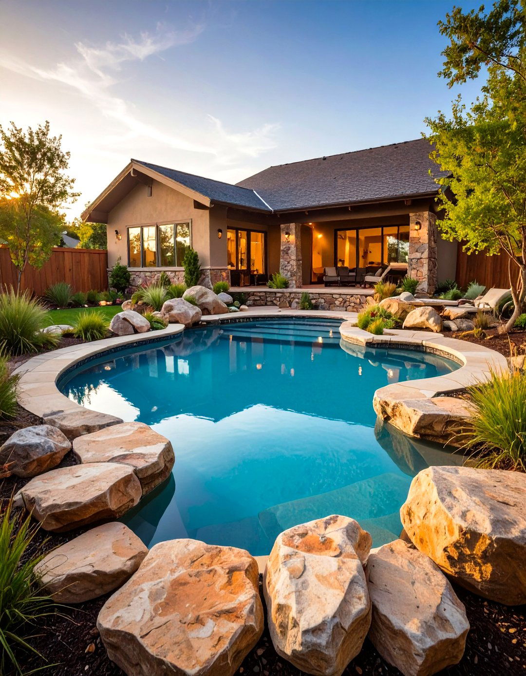 Naturalistic Boulder Accents - 30 pool landscaping design ideas