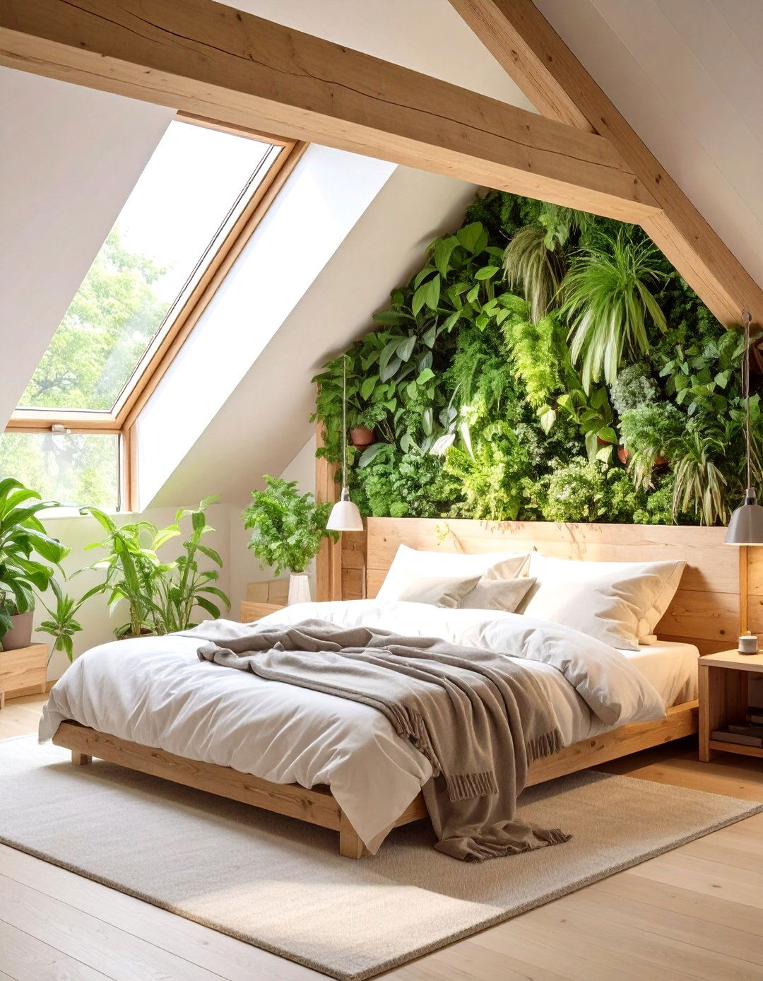 Nature Inspired Biophilic Attic Bedroom - 30 modern attic bedroom ideas