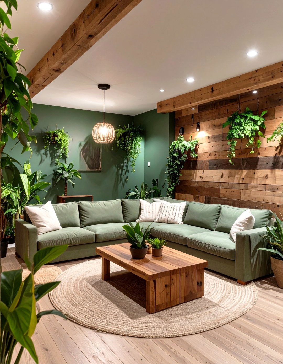 Nature Inspired Biophilic Basement - 30 basement family room ideas
