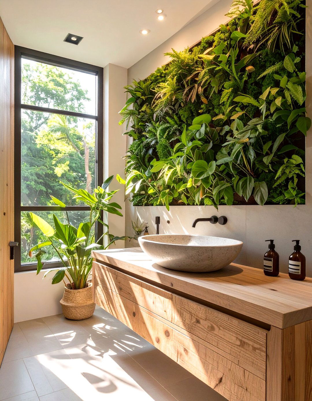 Nature Inspired Biophilic Guest Bathroom - 30 guest bathroom remodel ideas