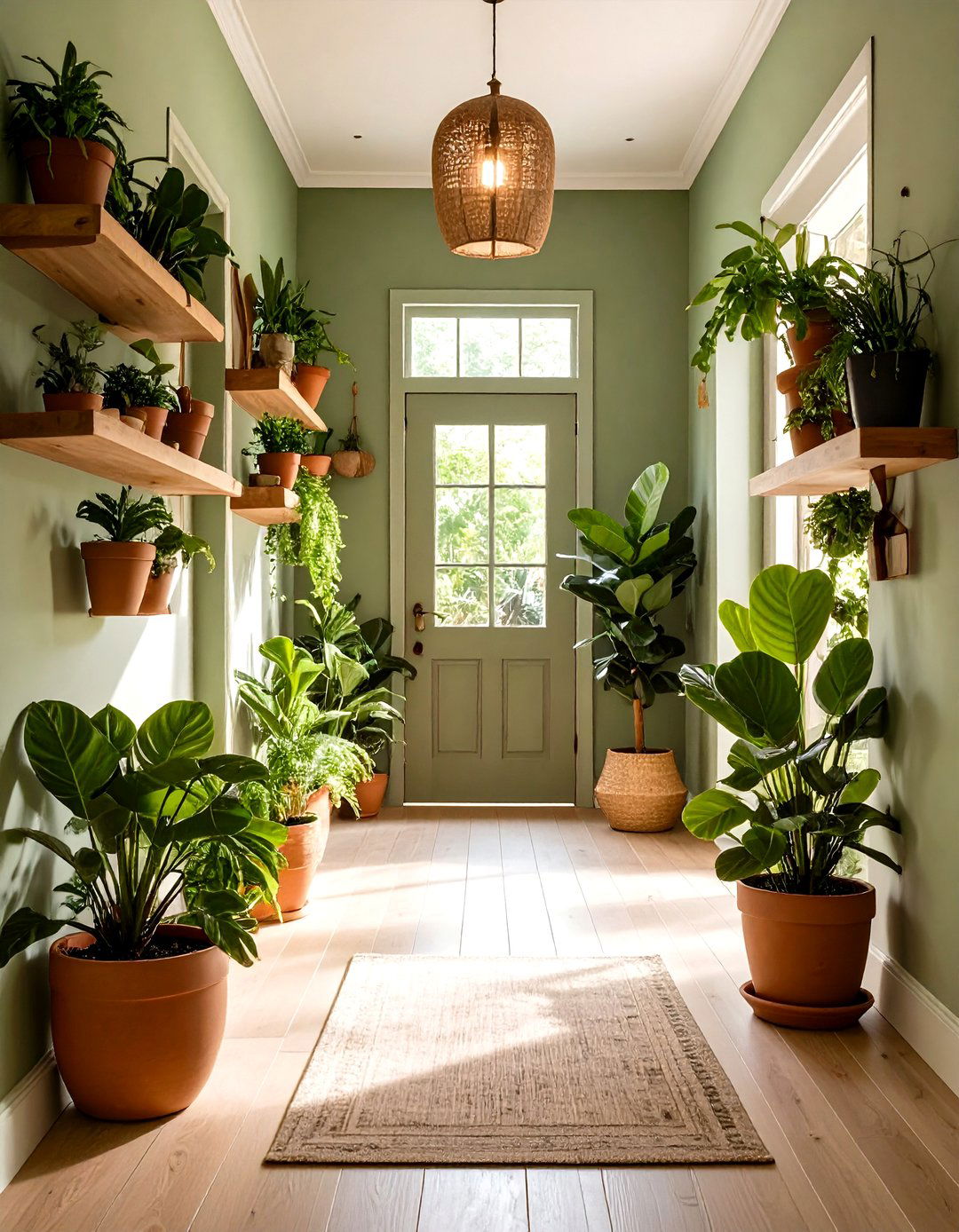 Nature Inspired Biophilic Hallway - 30 hallway decorating ideas