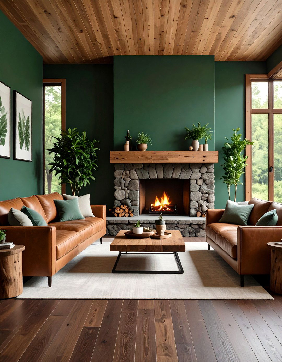 Nature Inspired Greens and Browns - 30 interior design color palette ideas