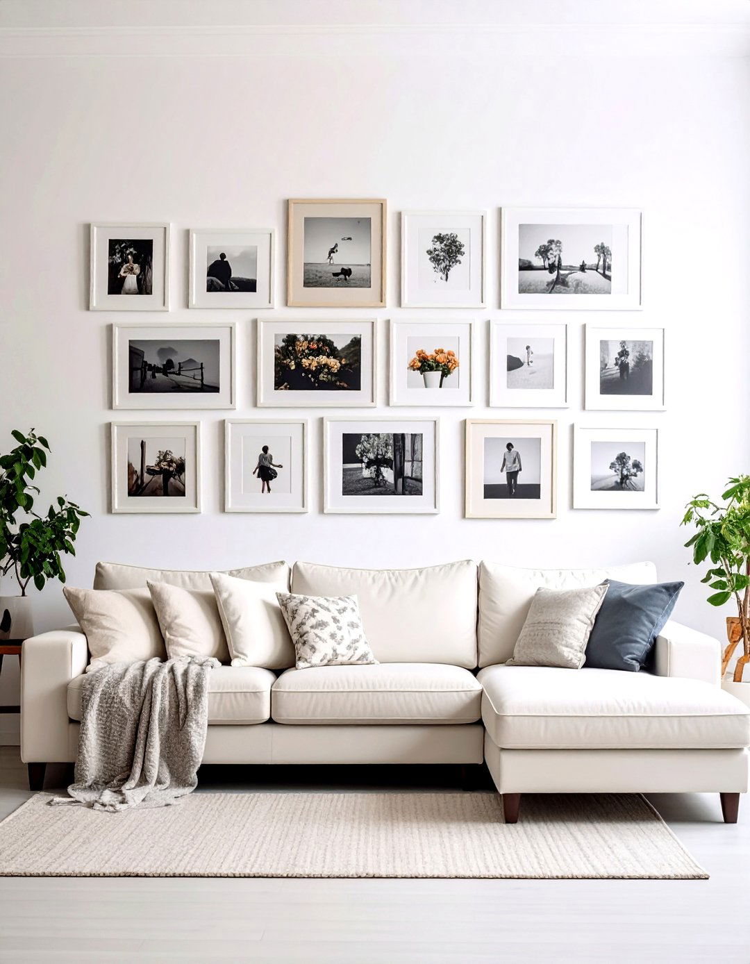 Nature Inspired Mural - 30 living room wall art ideas