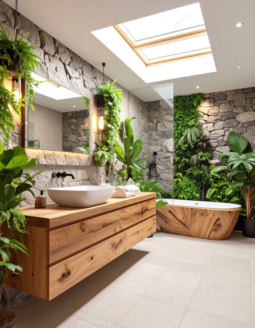 Nature Inspired Spa Bathroom - 30 modern bathroom decor ideas
