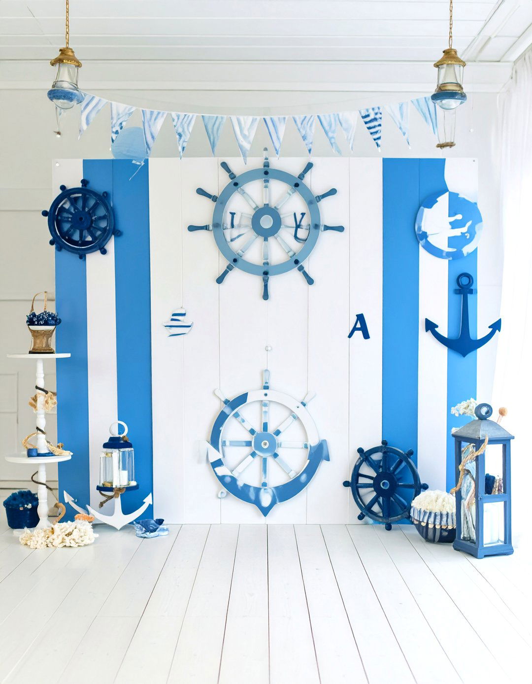 Nautical Ahoy Its a Boy! - 30 baby shower backdrop ideas