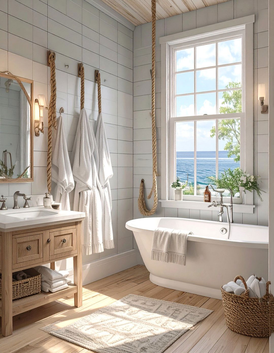 Nautical Rope and Cleat Hangers - 30 bathroom towel hanging ideas
