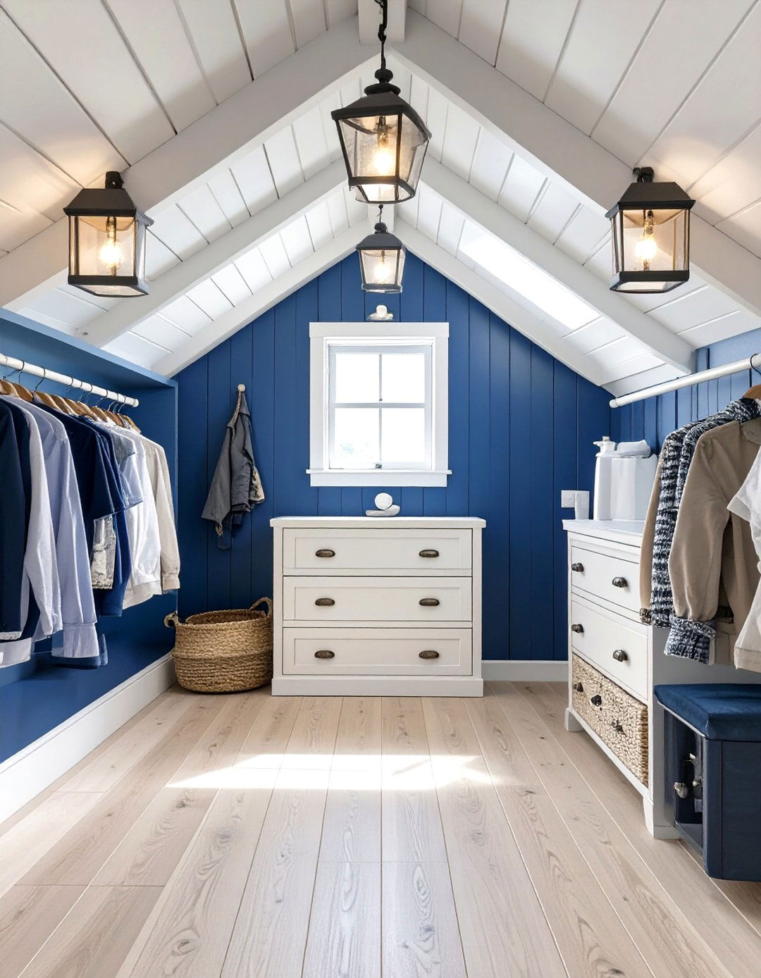 Nautical Themed Attic Closet Space - 30 attic closet ideas