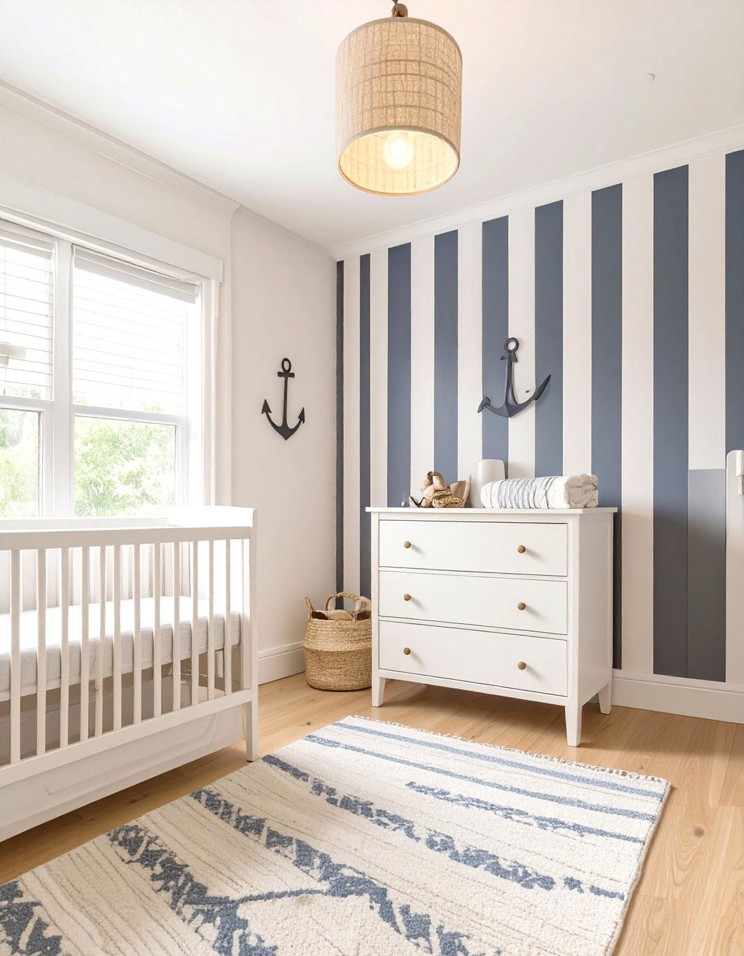 Nautical Themed Compact Nursery - 30 baby boy nursery ideas for small rooms