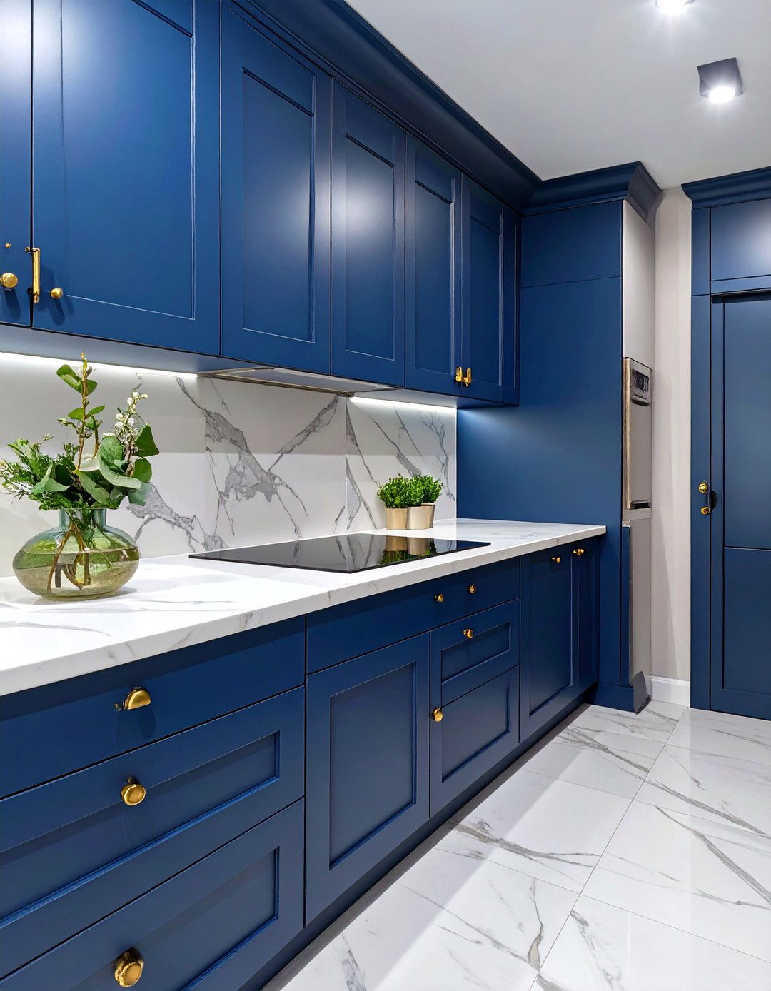 Navy Blue Base Cabinet Small Kitchen - 30 small kitchen color ideas