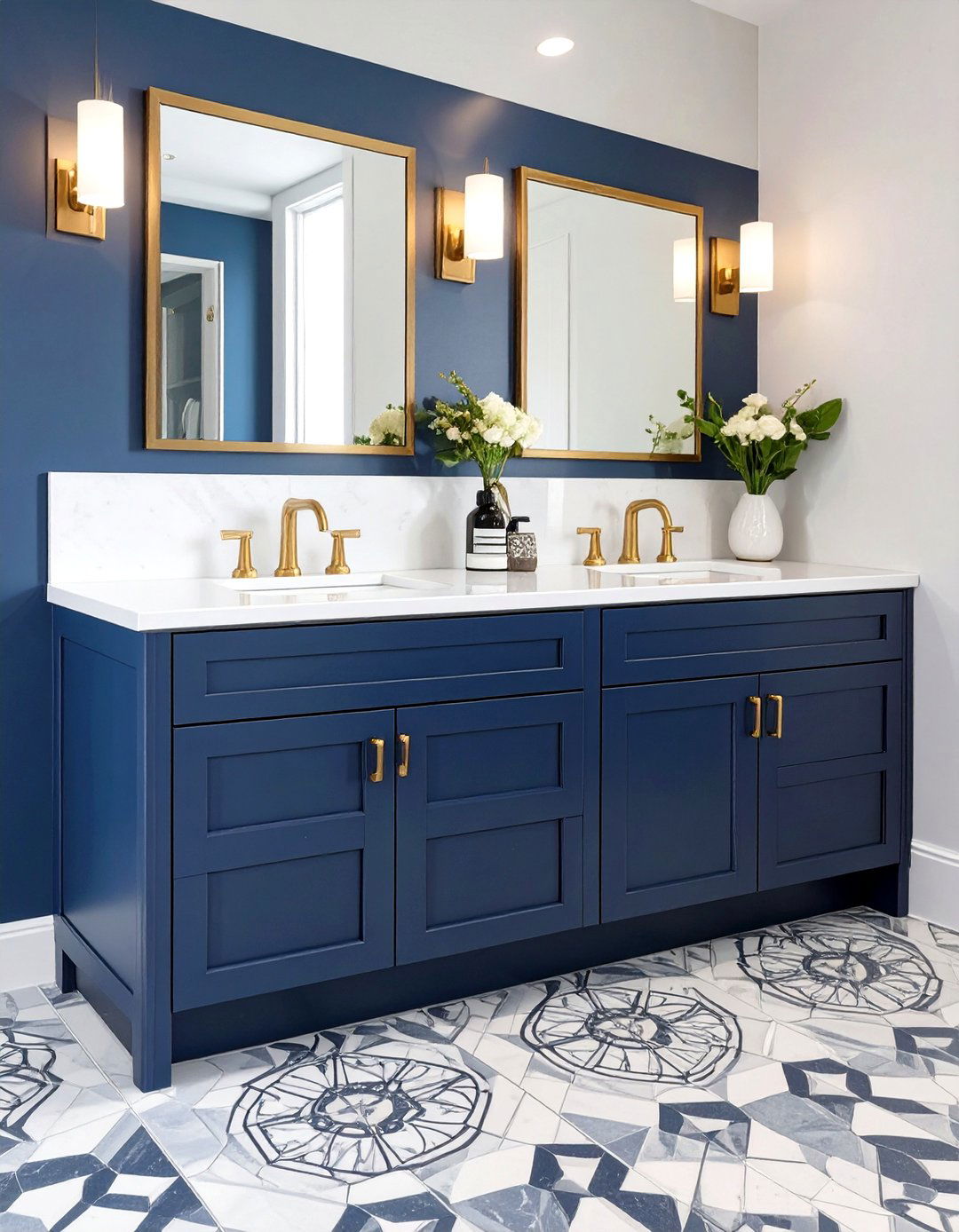 Navy Blue Double Vanity - 30 master bathroom double sink vanity ideas