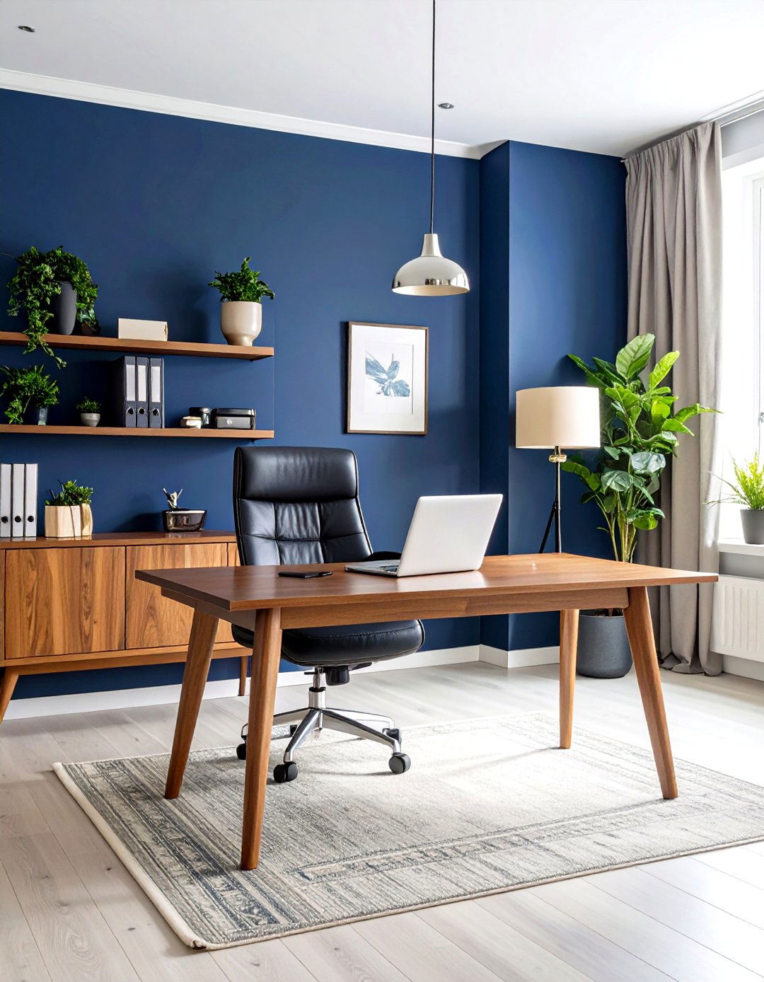 Navy Blue Home Office Accent Wall - 30 accent wall color ideas