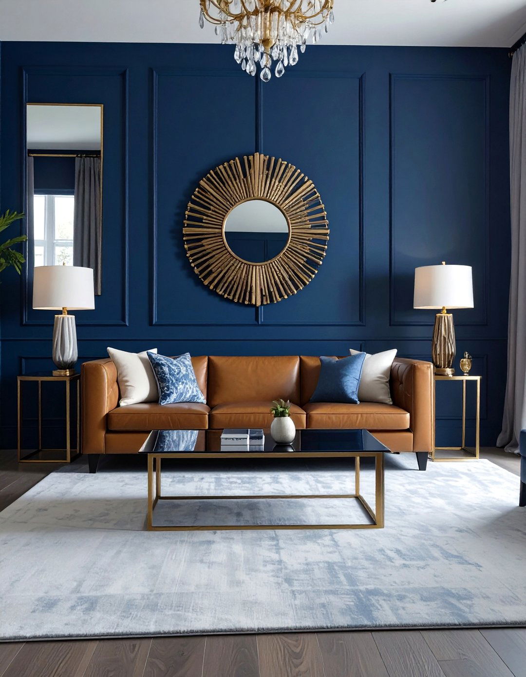Navy Blue Living Room Elegance - 30 dark living room ideas