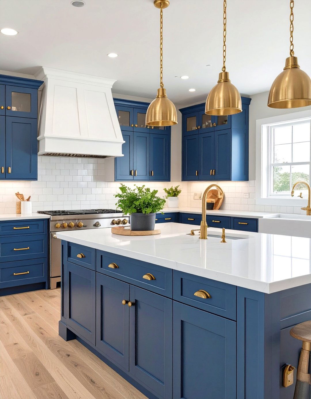 Navy and White Nautical Kitchen - 30 coastal kitchen ideas