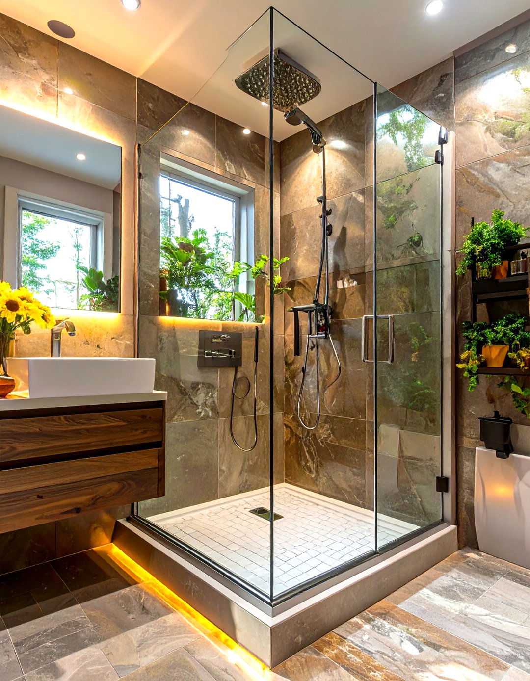 Neo Angle Shower Design - 30 corner shower ideas