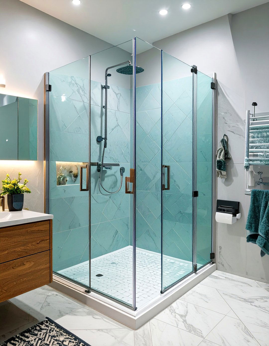 Neo Angle Shower Door - 30 shower door ideas