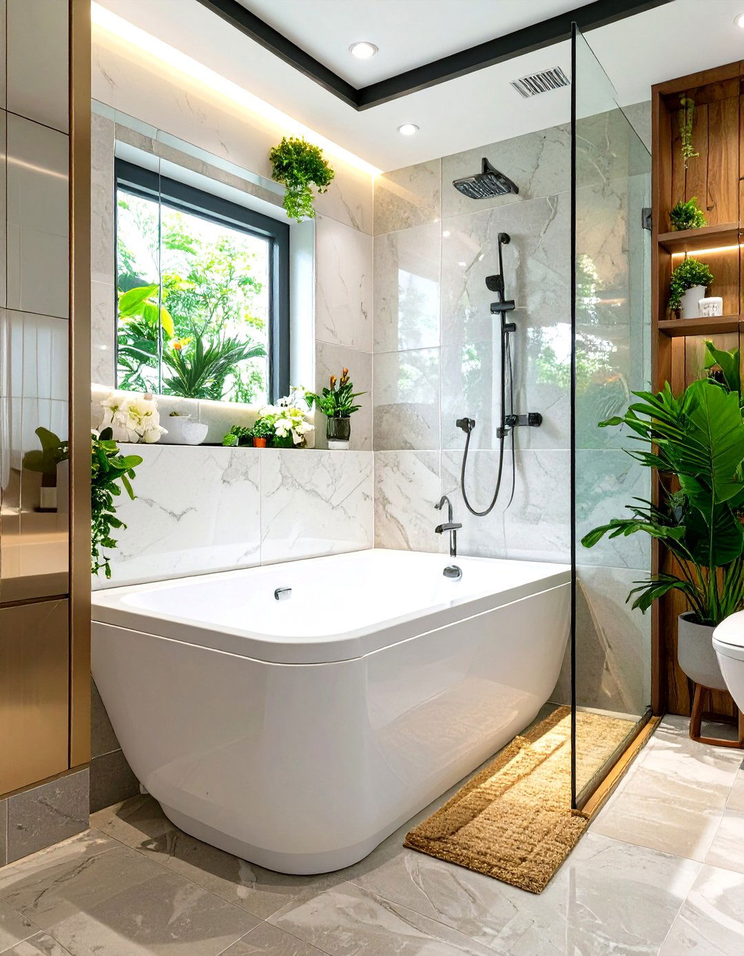 Neo Angle Tub Shower for Tight Corners - 30 shower tub designs