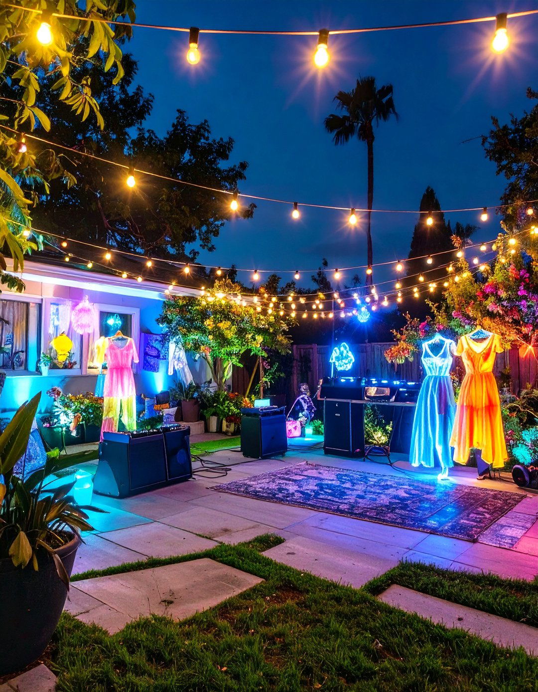 Neon Glow Dance Party - 30 backyard sweet 16 party ideas at home