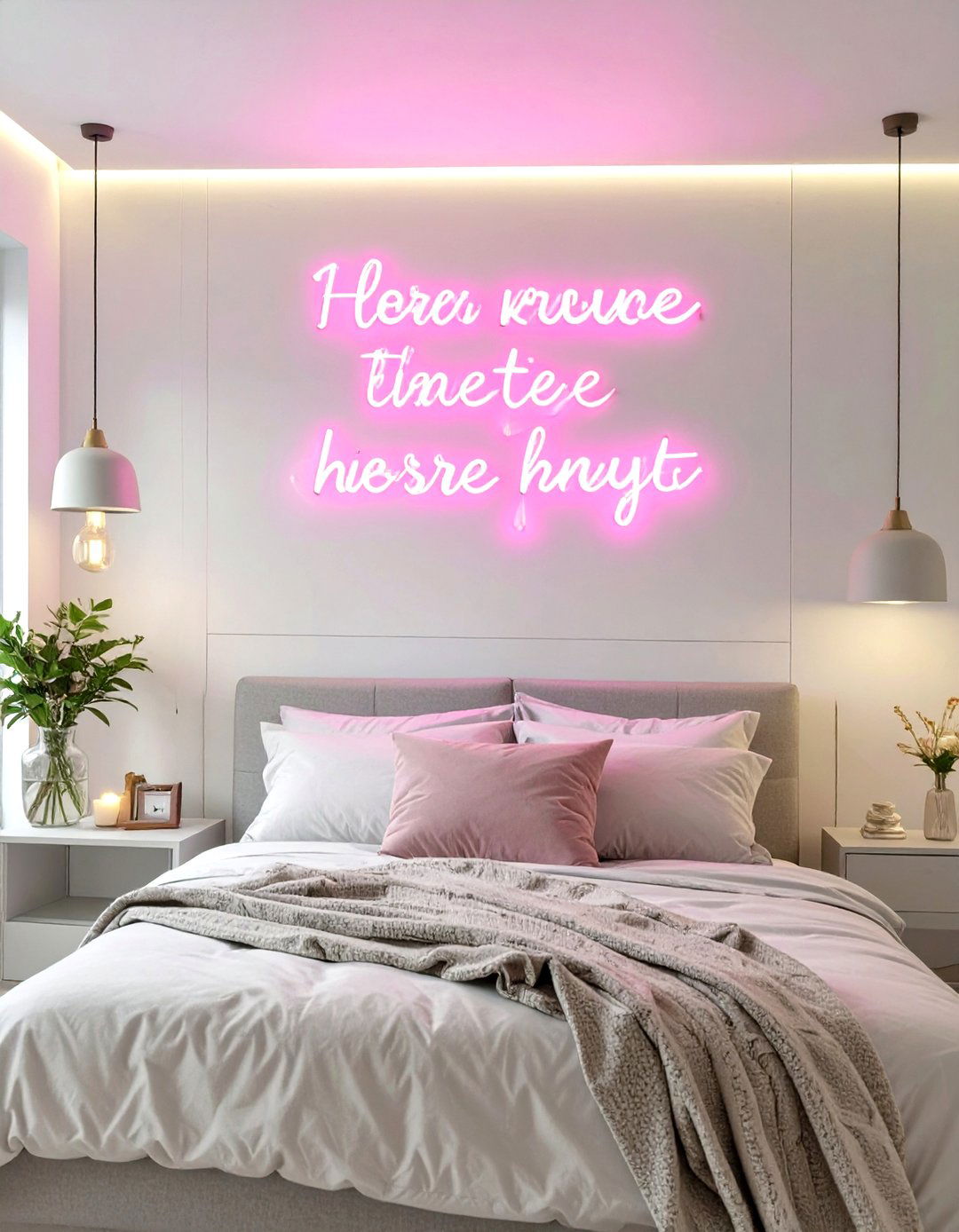 Neon Sign with a Personal Quote - 30 teenage girl room ideas