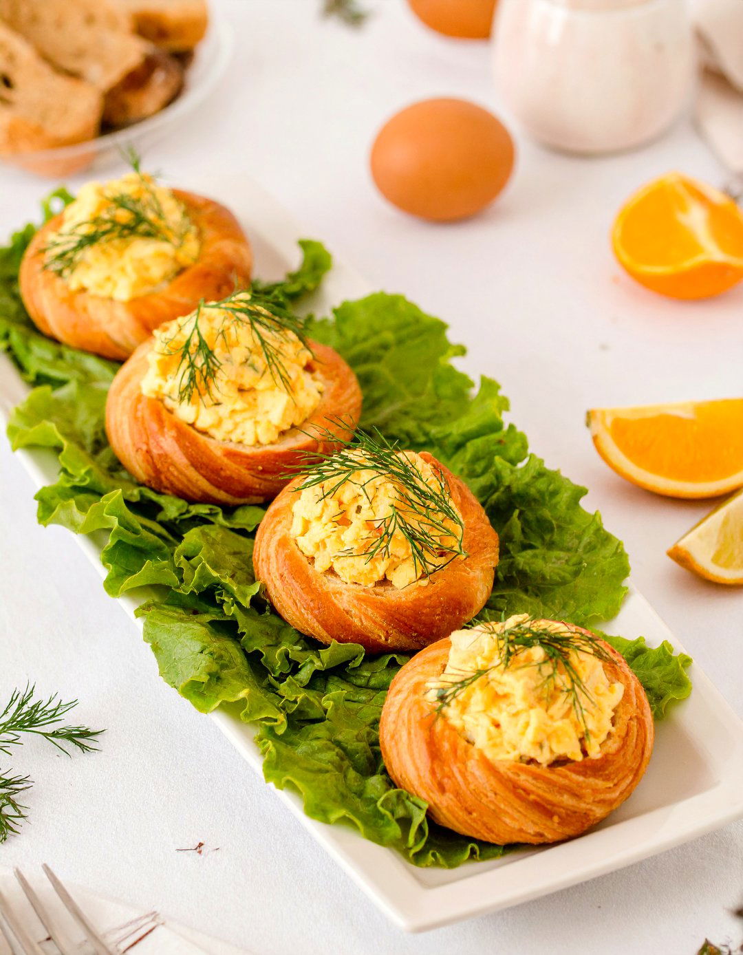 Nest Egg Salad Croissants - 30 cute baby baby shower food ideas