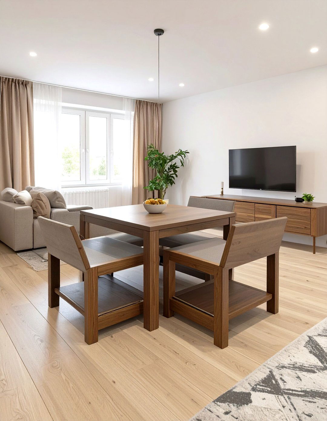 Nesting Dining Tables for Ultimate Flexibility - 30 small living room ideas with tv and dining table