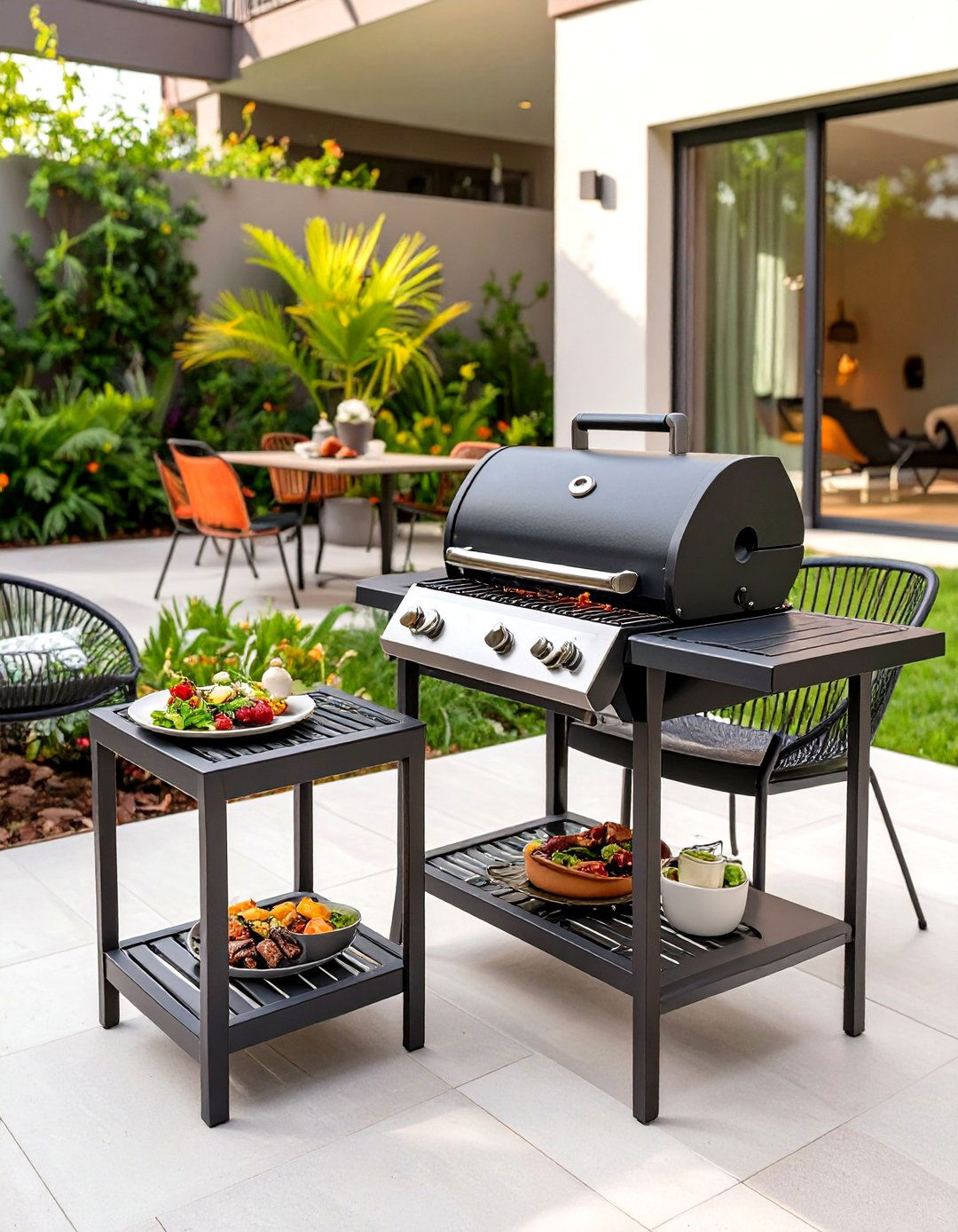 Nesting Outdoor Side Tables - 30 small patio grill ideas