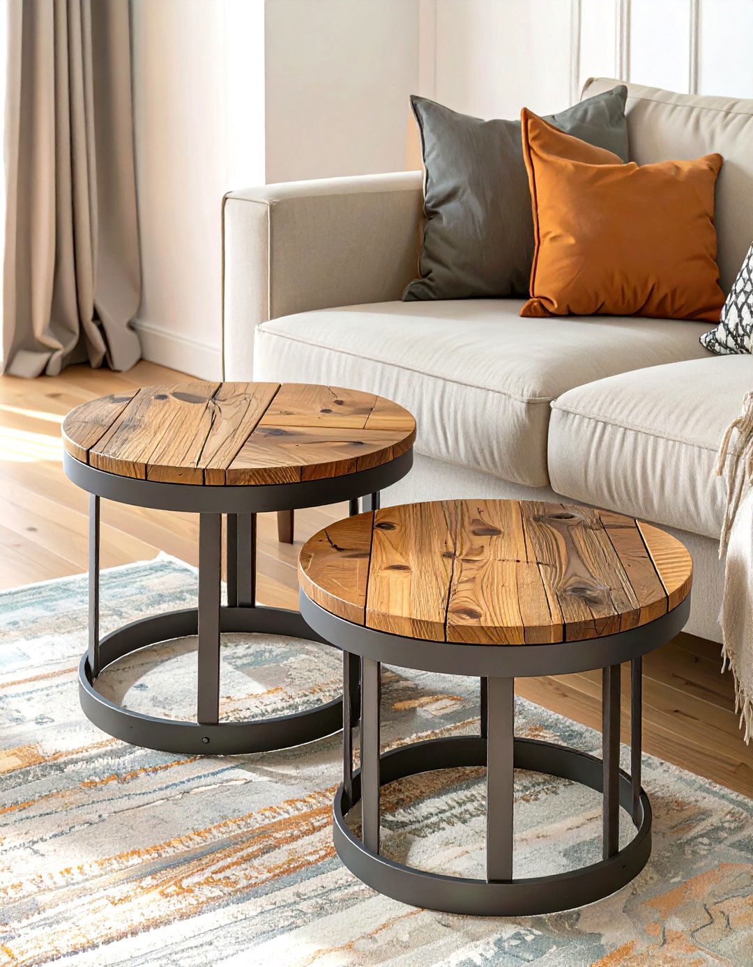 Nesting Side Tables - 30 small space living room ideas
