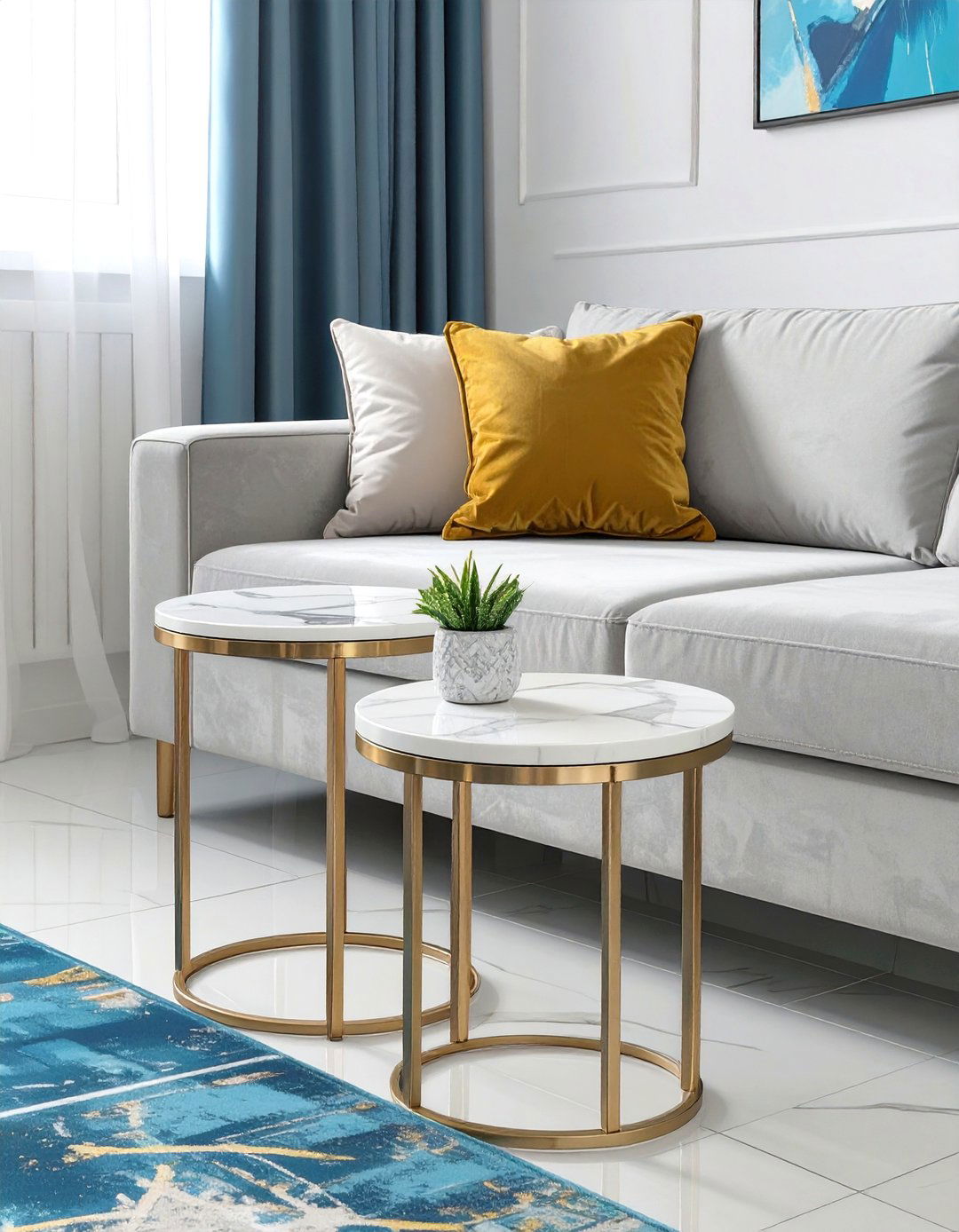 Nesting Side Tables for Versatility - 30 small narrow living room ideas