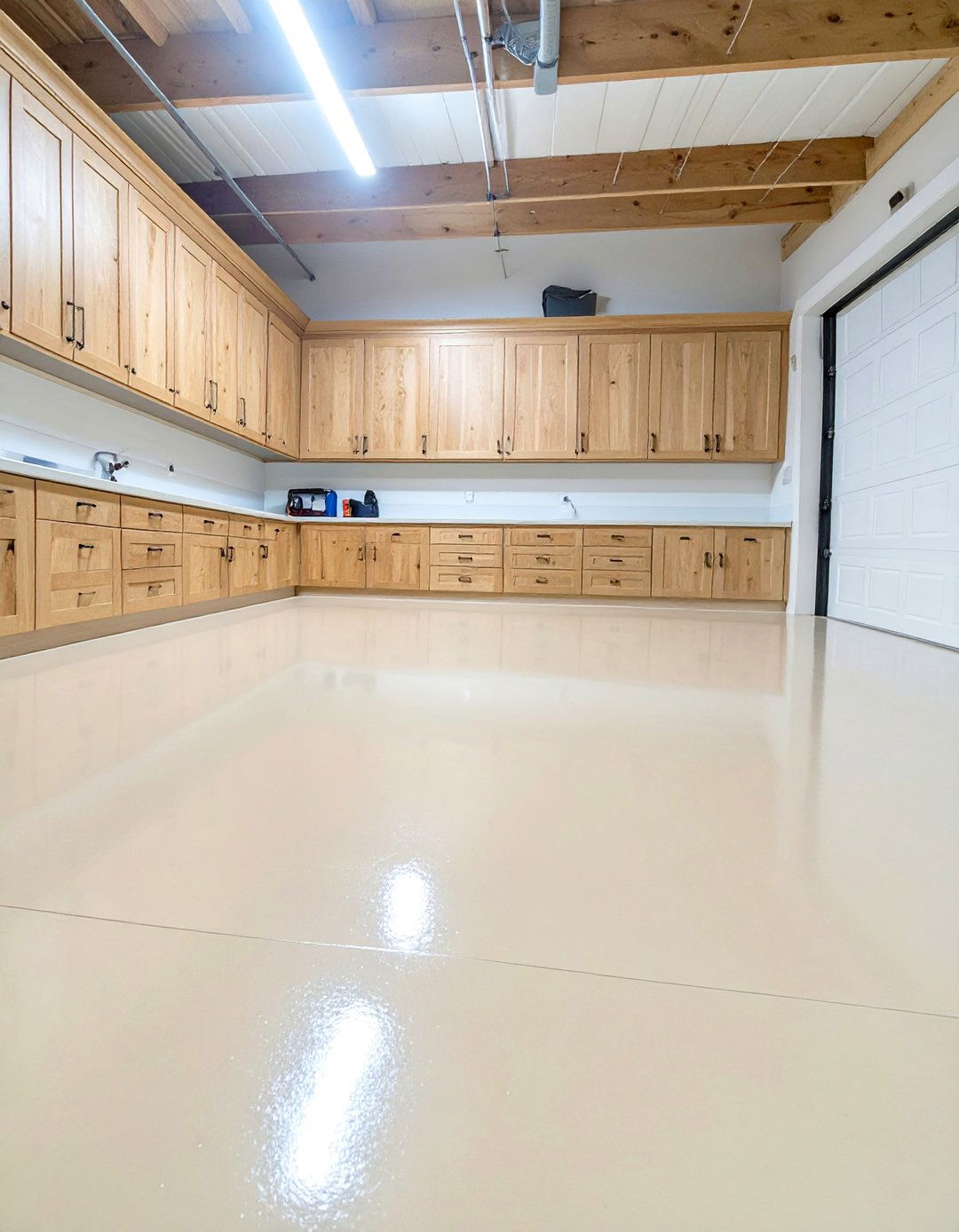 Neutral Beige Solid Color Garage Floor - 30 garage floor paint ideas