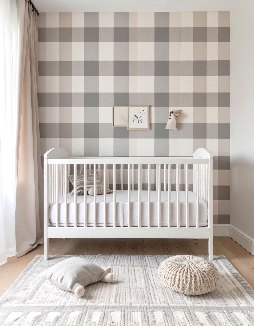 Neutral Plaid Nursery - 30 nursery ideas neutral