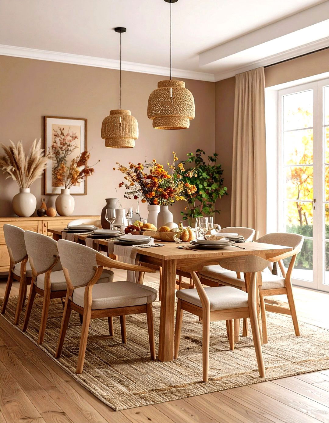 Neutral and Earthy Color Palette - 30 rustic dining room ideas